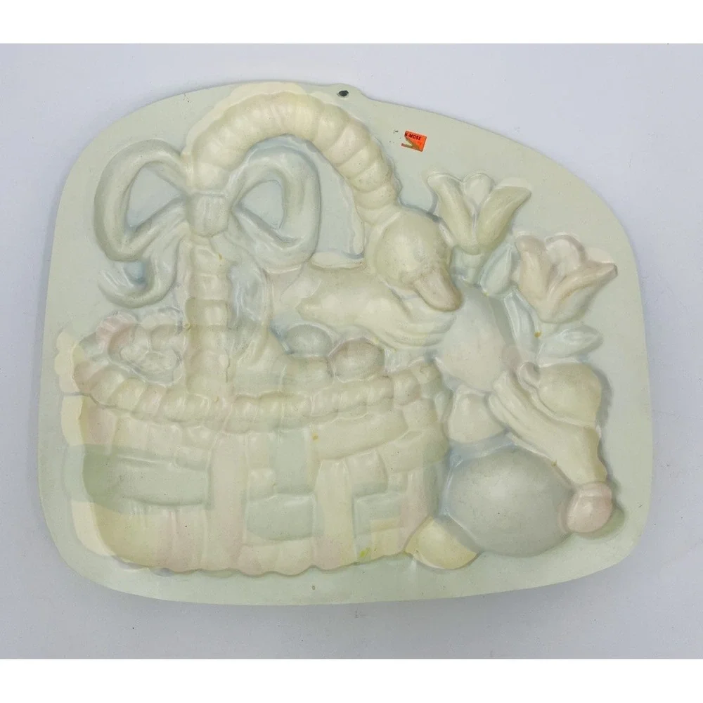 Vintage Easter Vacuform Decoration Basket with Eggs and Chicks